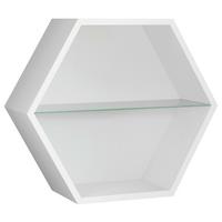 Wandregal Edge - Weiß, Trend, Glas/Holzwerkstoff (51/44/19cm)