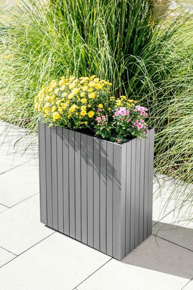 Blumenkasten H: 64 cm, Anthrazit - Anthrazit, Basics, Holz (57/30/64cm) - Prestige Home