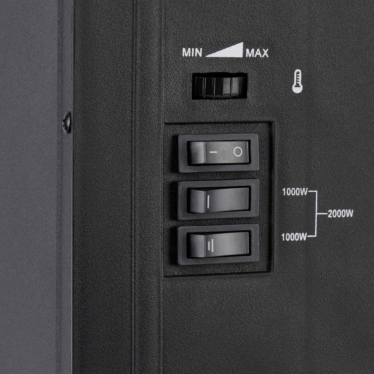 Elektrokamin 2000w Schwarz 2 Heizstufen Flammeff Torino - Schwarz, KONVENTIONELL, Kunststoff (38/56,5/24cm)