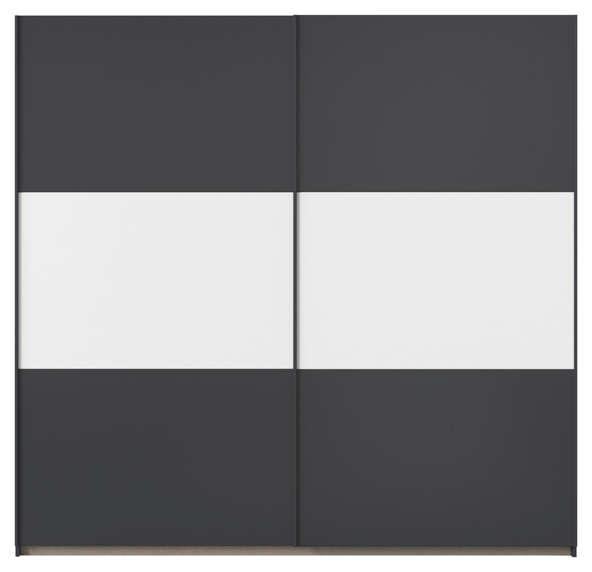 Schwebetürenschrank Neo Grau Weiß B: 218 cm - Alufarben/Weiß, MODERN, Holzwerkstoff (218/210/59cm) - Rauch Möbel