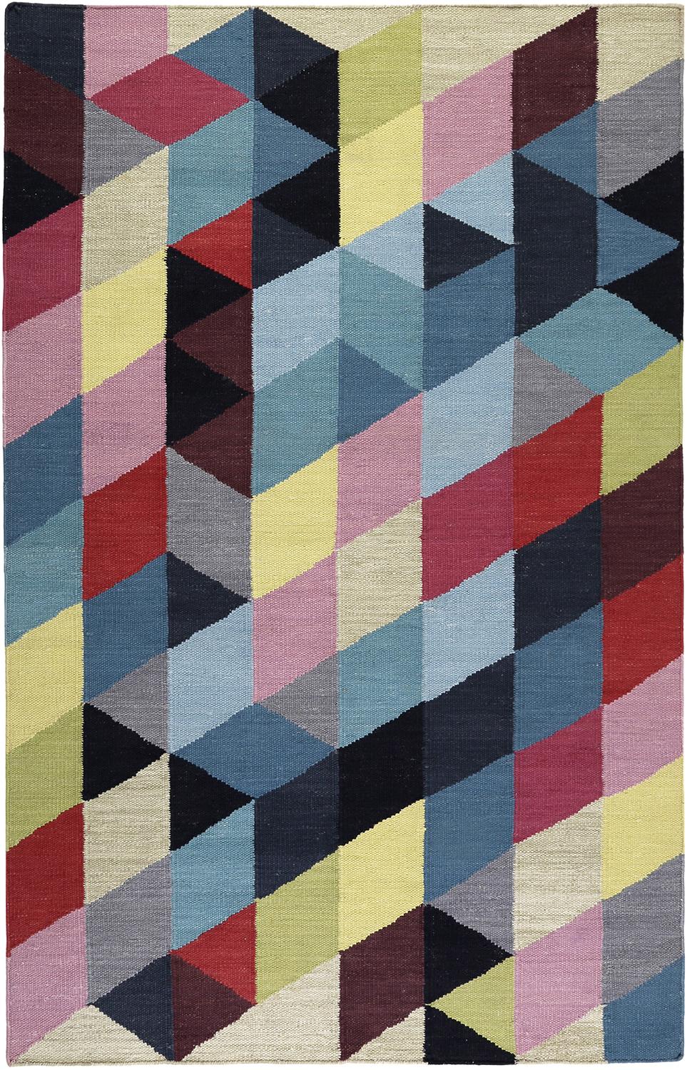 Handwebteppich Bunt Baumwolle Rainbow Kelim 130x190 cm - Multicolor, KONVENTIONELL, Textil (130/190cm) - Esprit