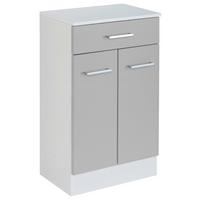 Unterschrank Riga BxH 50x84 cm Hellgrau/Weiß - Hellgrau/Weiß, MODERN, Holzwerkstoff (50/84/35cm) - Held