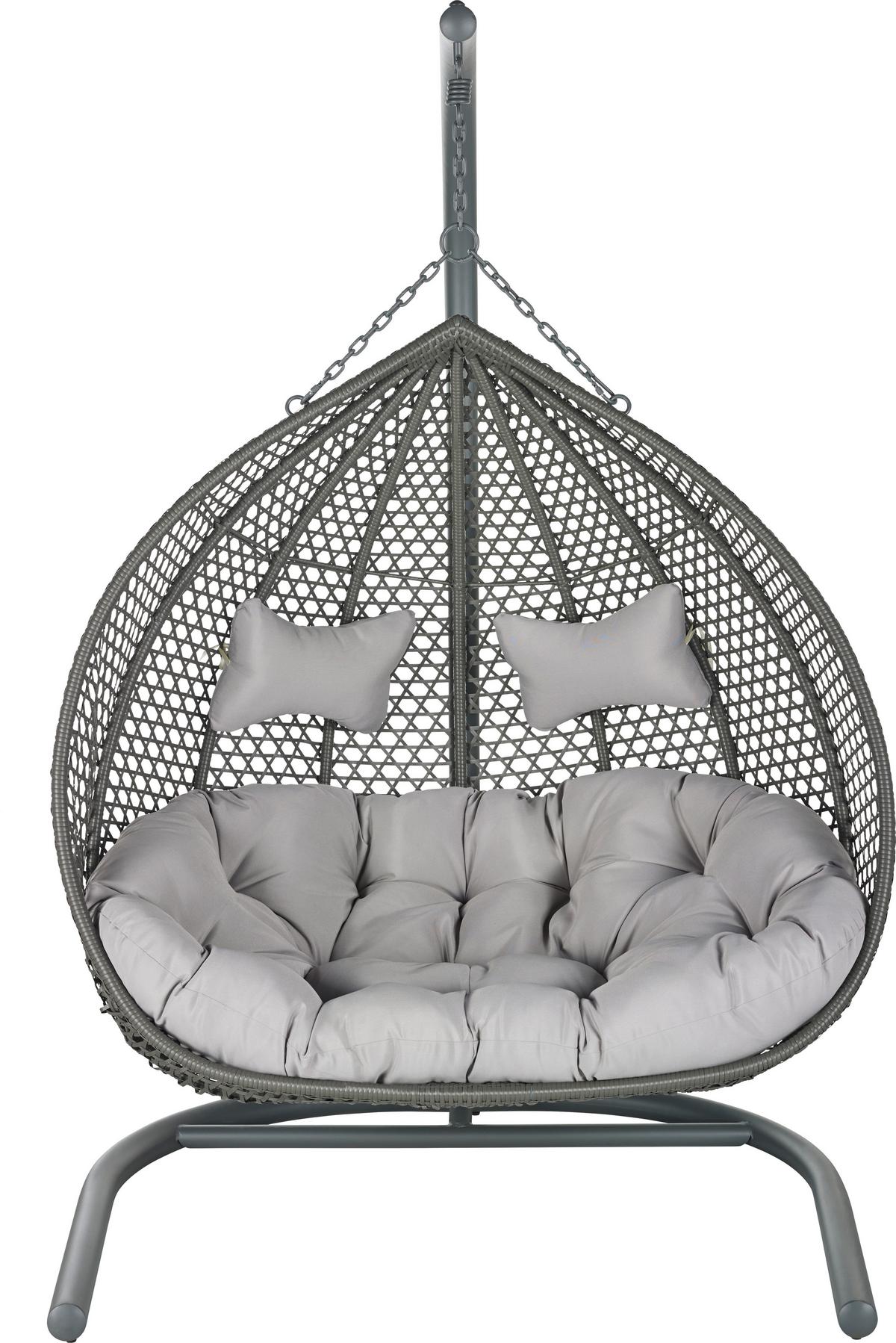 Závesné kreslo Bari - sivá/svetlosivá, Modern, kov/textil (130/201/116cm) - Bessagi Garden