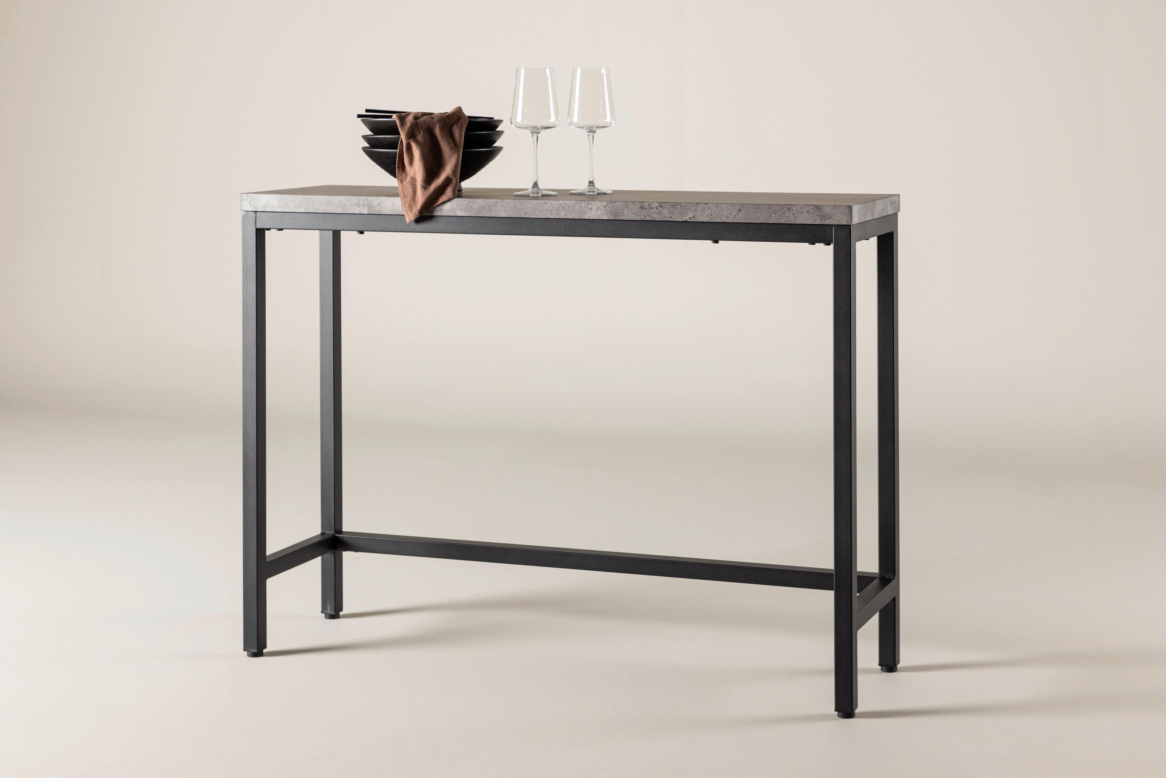 Beistelltisch Rise - Schwarz/Grau, Design, Holzwerkstoff/Metall (110/30/80cm) - Livetastic