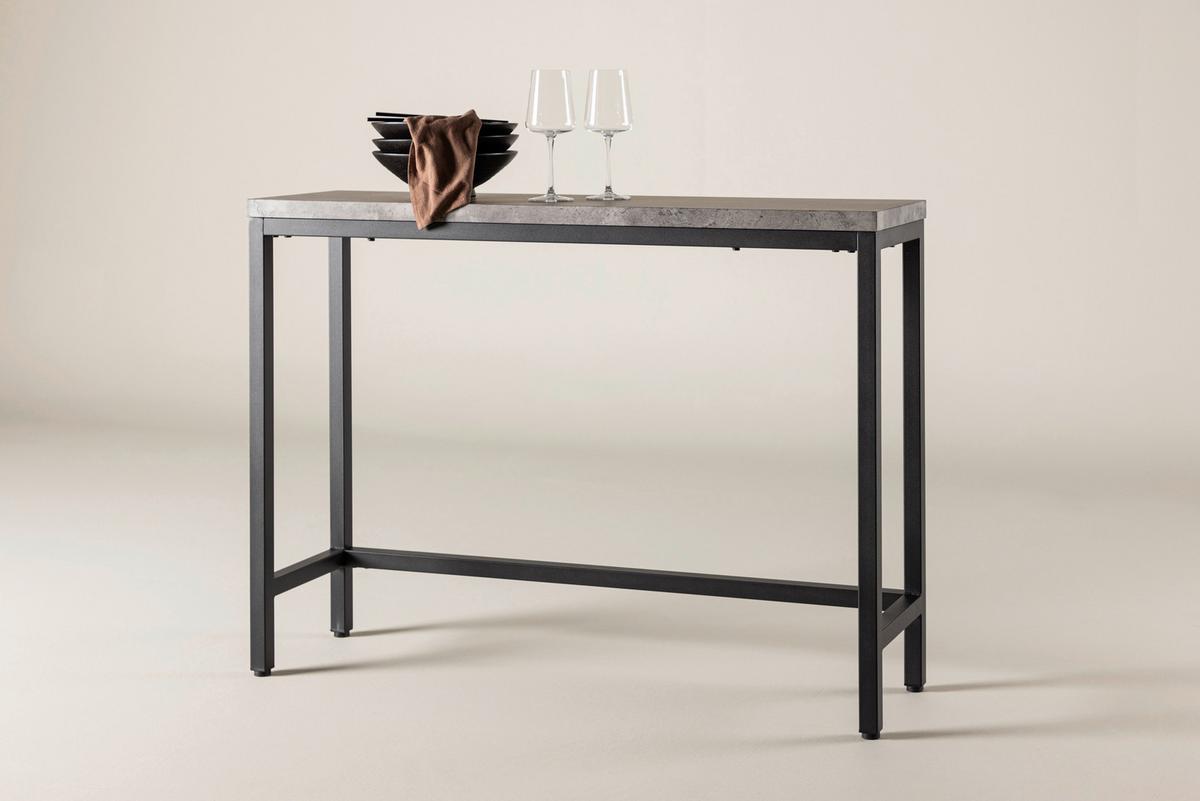 Beistelltisch Rise - Schwarz/Grau, Design, Holzwerkstoff/Metall (110/30/80cm) - Livetastic