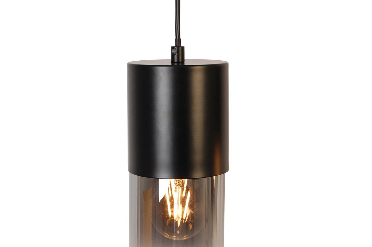 Hängeleuchte Monaco - Graubraun, Trend, Glas/Metall (80,5/10/150cm) - Novel
