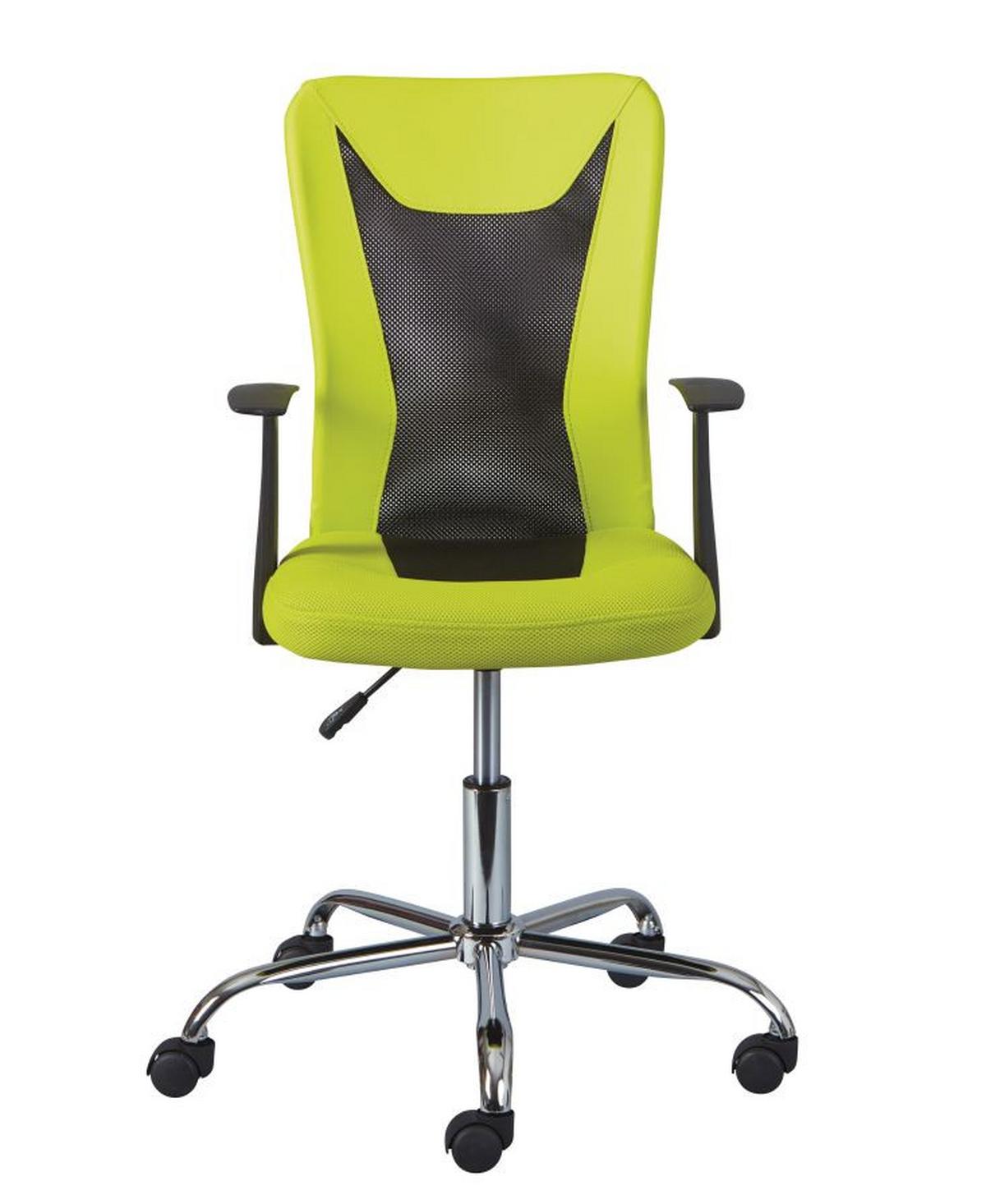 Jugenddrehstuhl Donny Grün/ Schwarz - Chromfarben/Schwarz, Basics, Kunststoff/Metall (55/85-95/54,5cm) - MID.YOU