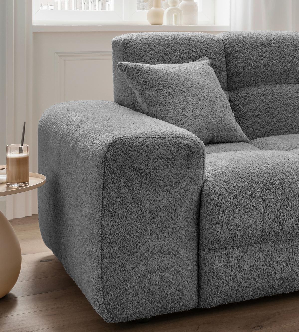 Ecksofa Bosco Anthrazit S: 301x152 cm - Anthrazit/Schwarz, MODERN, Textil (301/152cm) - Livetastic