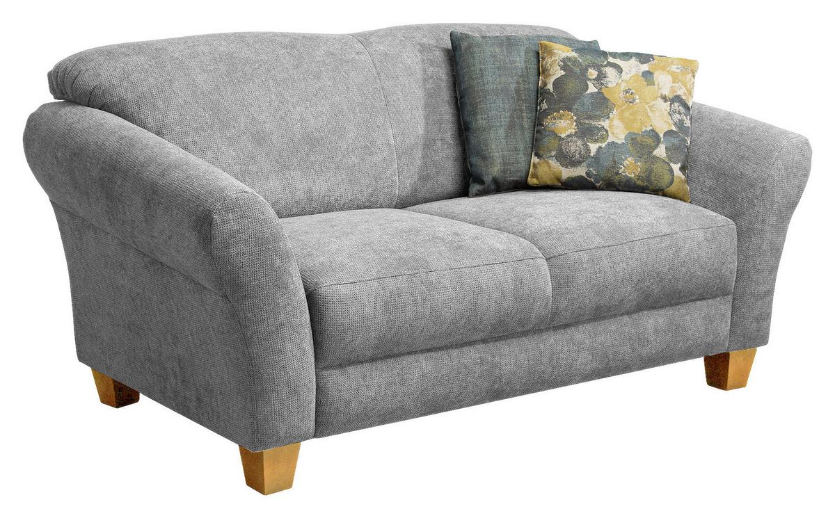 2-Sitzer-Sofa Gotland silber Rücken echt, 163x84x89 cm - Silberfarben/Naturfarben, KONVENTIONELL, Textil (163/84/89cm) - Sit & More