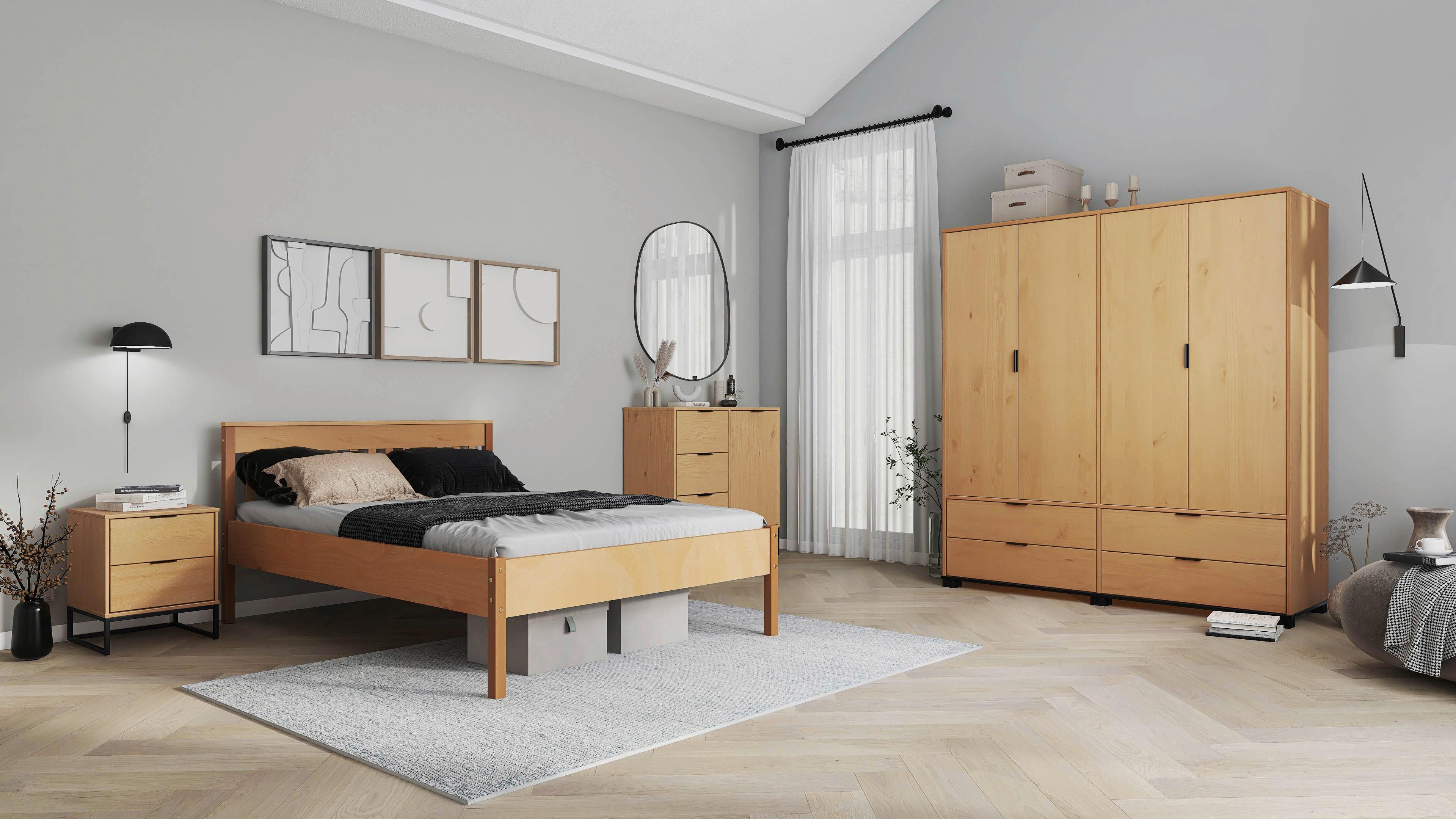 Bett Luna - Eichefarben/Naturfarben, MODERN, Holz (140/200cm) - MID.YOU