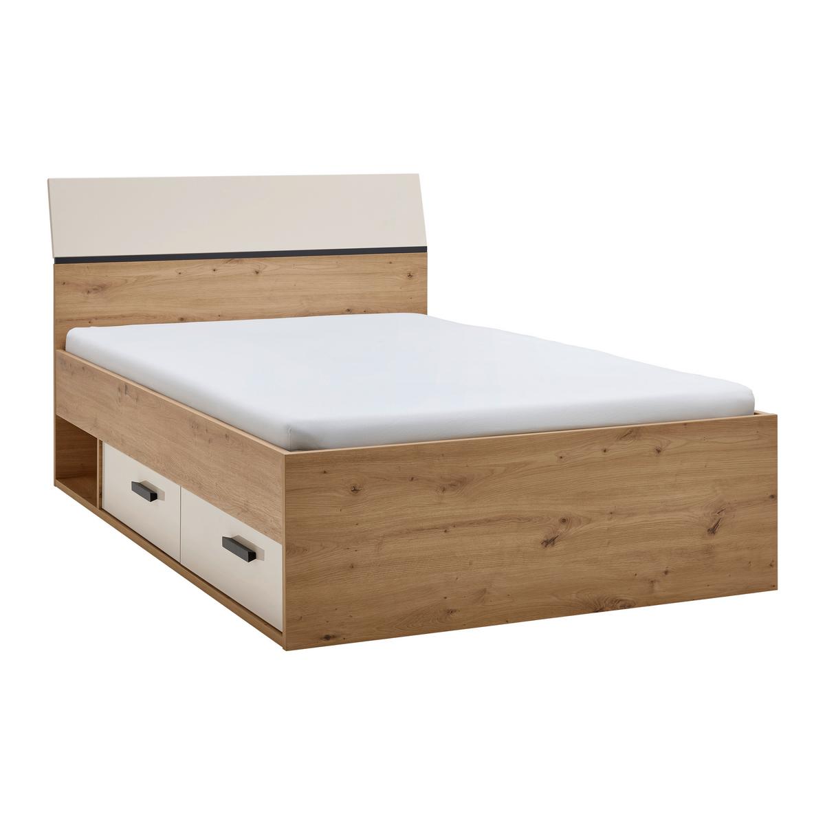 POSTEL S ÚLOŽNÝM PROSTOREM CASA MIA - kašmírová/dub artisan, Konvenční, kompozitní dřevo (120/200cm)