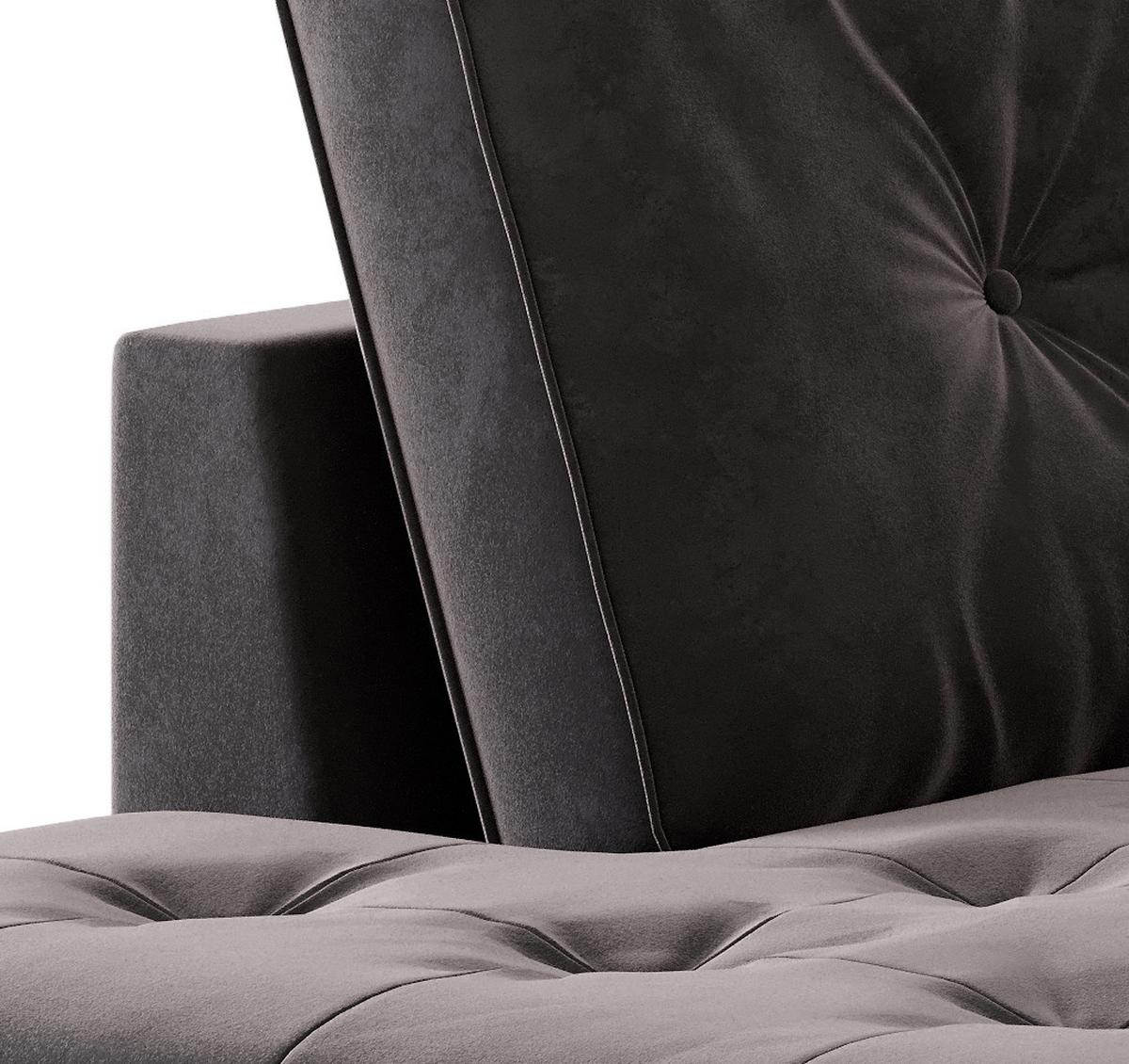 Ecksofa Scott - Edelstahlfarben/Anthrazit, Design, Textil (259/206cm) - Livetastic