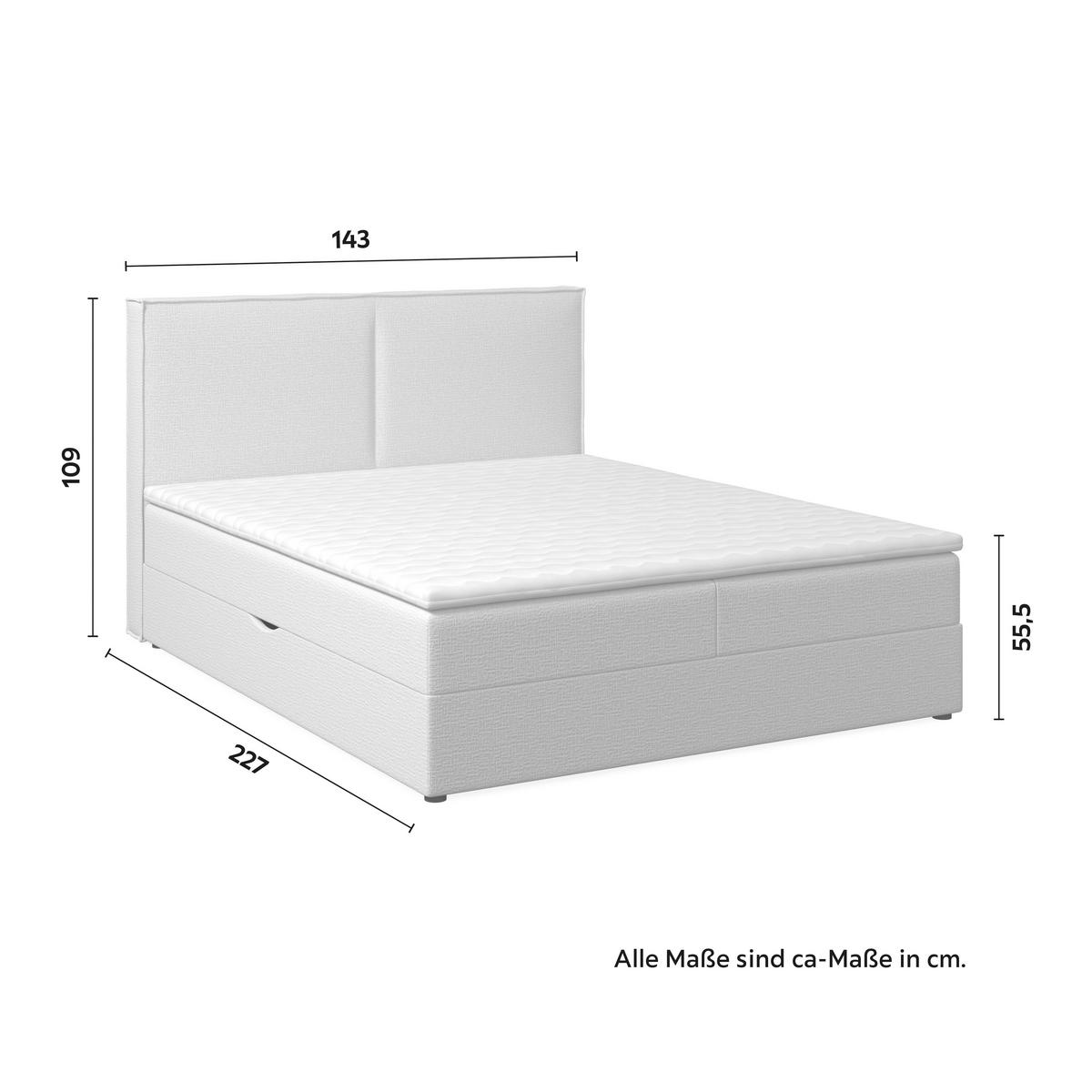 Boxspringová postel IMOLA 140x200, krémová - černá/krémová, Moderní, dřevo/textil (140/200cm) - Bessagi Home