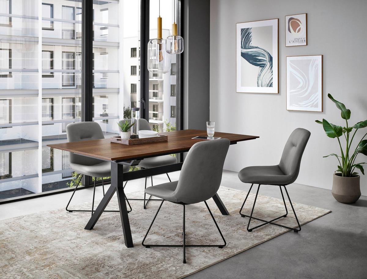 STOLIČKA CROSS-CH - čierna/svetlosivá, Basics, kov/textil (51/89/61cm) - Celina Home