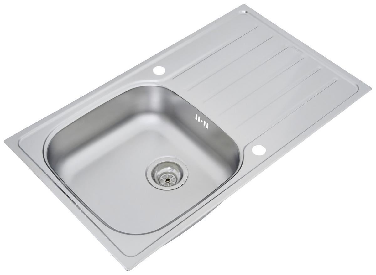 Spüle Respekta Edelstahl Bxt: 86x50 Cm - Edelstahlfarben, Trend, Metall (86/17,5/50cm) - Respekta