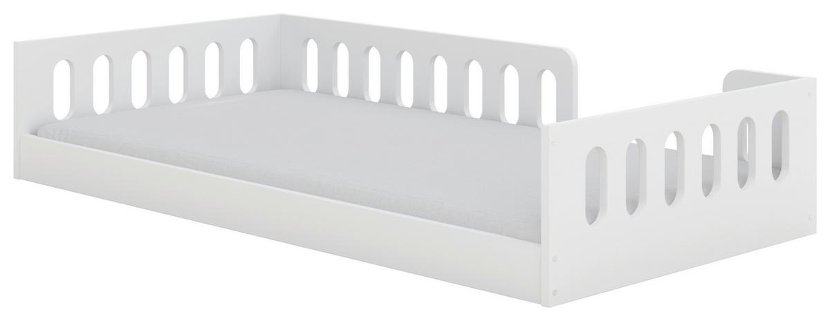 Kinder-/Juniorbett Timon Weiß B: 80cm - Birkefarben/Weiß, MODERN, Holz/Holzwerkstoff (80/180cm) - MID.YOU