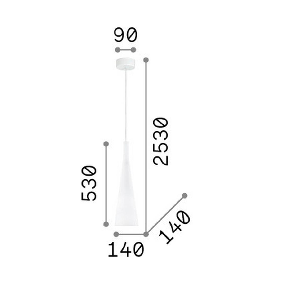 Hängeleuchte Milk Weiß D: 14 Cm - Weiß, Design, Glas (14/78-253cm) - Ideal Lux