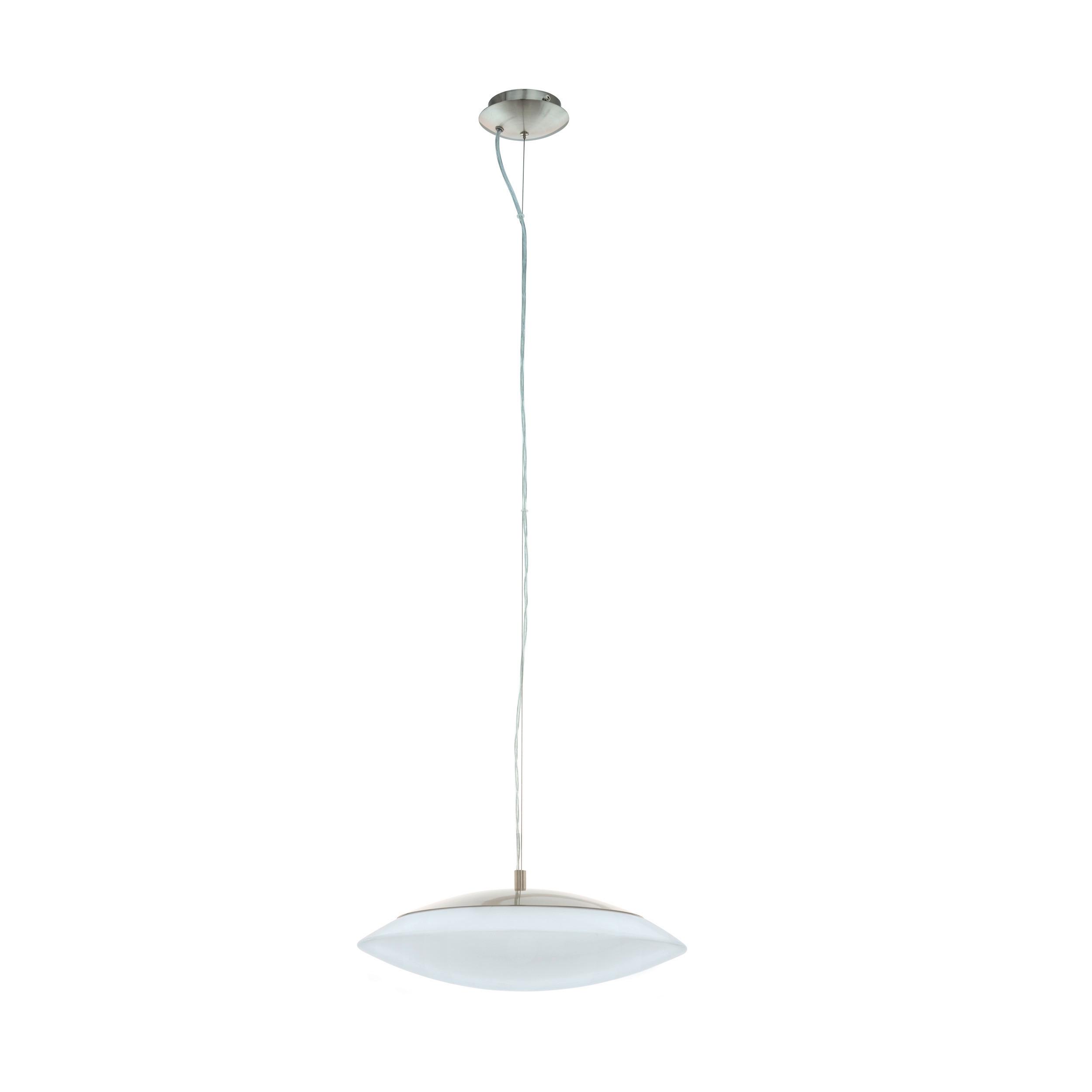 LED-Hängeleuchte Frattina H: 150 cm 1-Flammig Farbwechsler - Weiß/Nickelfarben, Design, Kunststoff/Metall (43,5/150cm) - Eglo