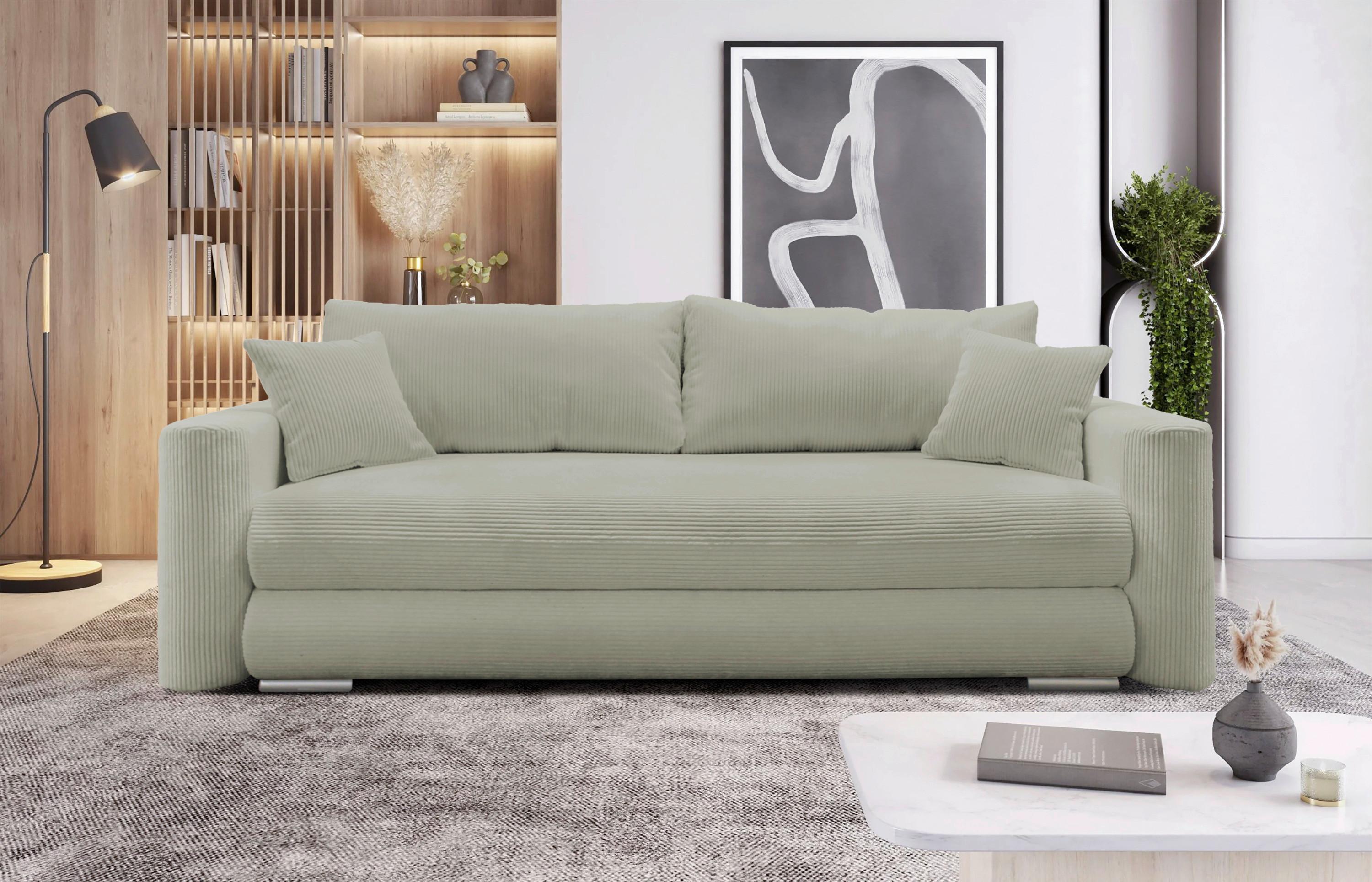 Schlafsofa Ralf Taupe B: 232 Cm - Taupe/Silberfarben, Design, Textil (232/88/105cm) - MID.YOU