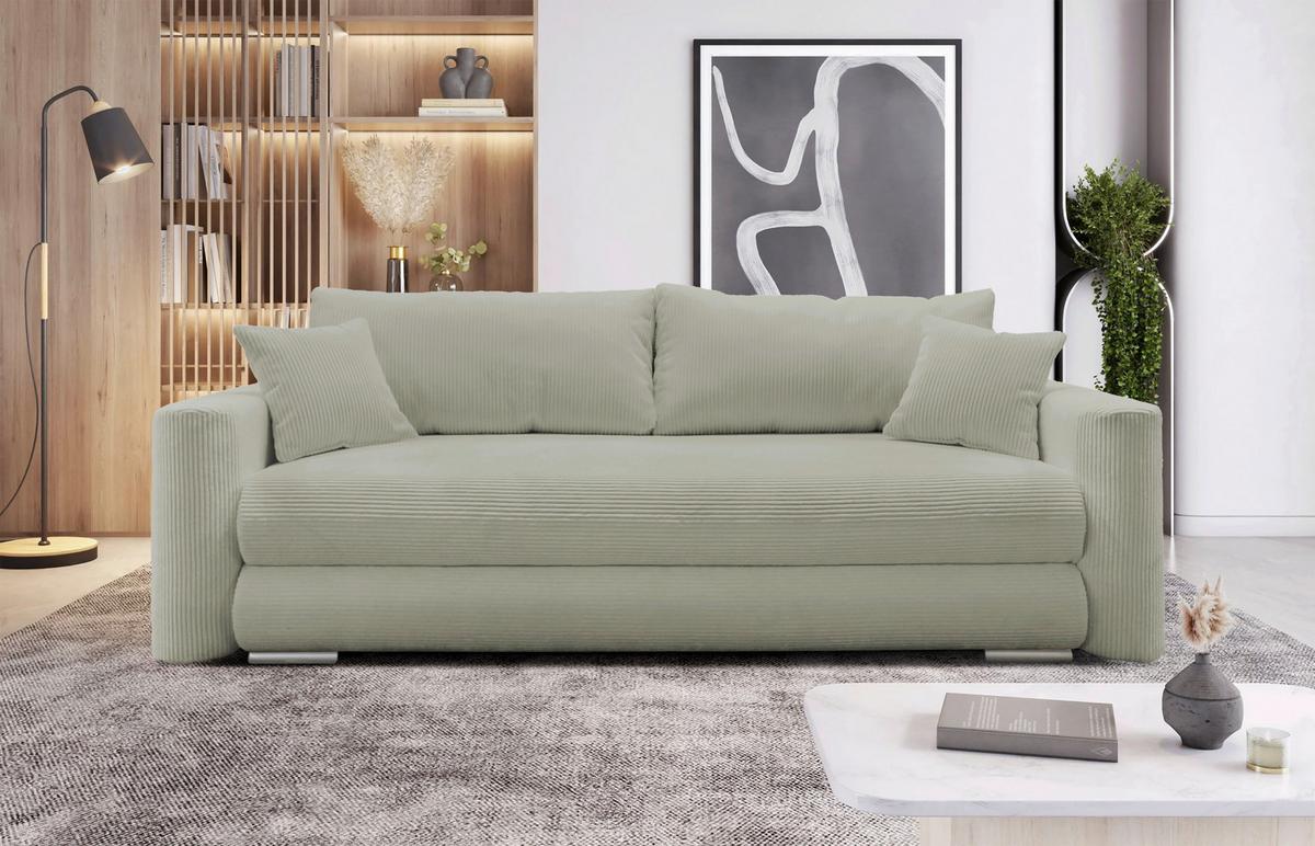 Schlafsofa Ralf Taupe B: 232 cm - Taupe/Silberfarben, Design, Textil (232/88/105cm) - MID.YOU
