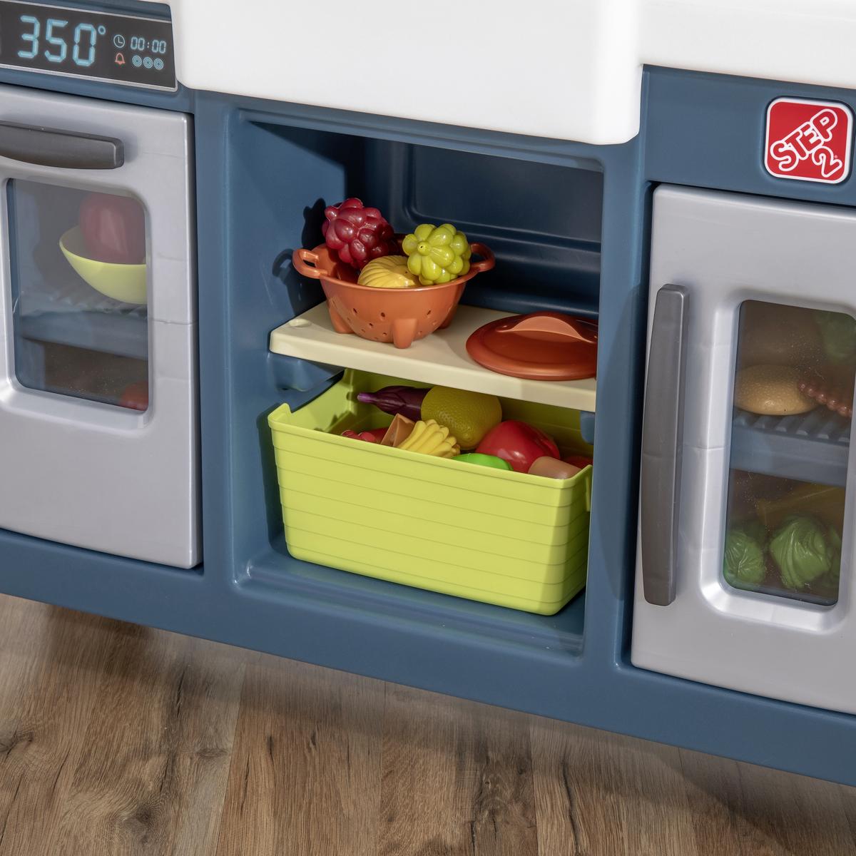 Spielküche Modernes Landhaus Kunststoff Ab 1,5 Jahre, Sound - Blau/Weiß, Basics, Kunststoff (76,2/121,9/27,9cm) - Ambia Garden