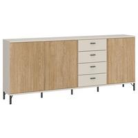 Kommode Mosano B: 200 cm - Kaschmir/Eichefarben, Trend, Holzwerkstoff (200/87/40cm)