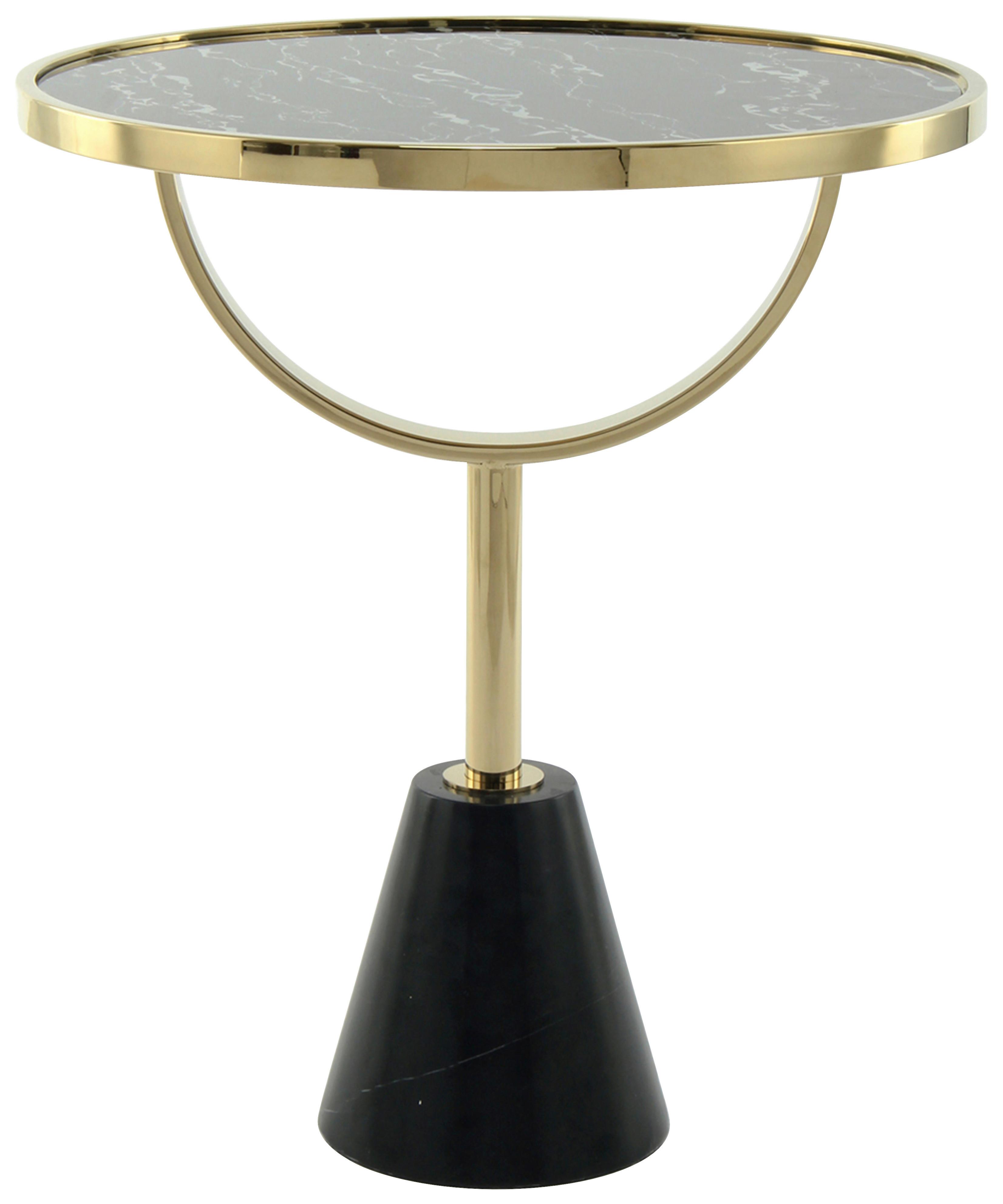 Beistelltisch Rocio 100 Schwarz - Design, Glas/Stein (46/54cm) - Kayoom