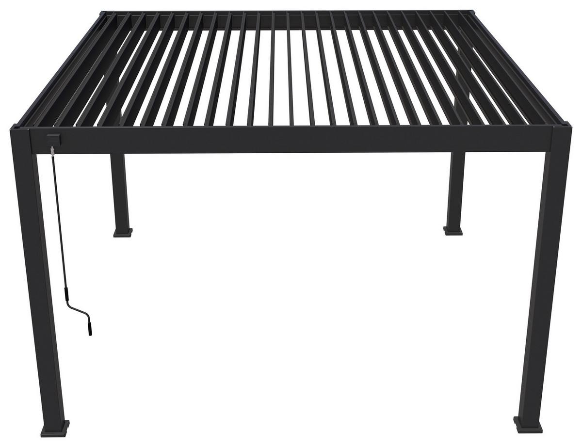 Pergola Deluxe Plus 400x400cm Wetterfest, Elektrisch - Anthrazit, Basics, Metall (400/255/400cm) - WEIDE