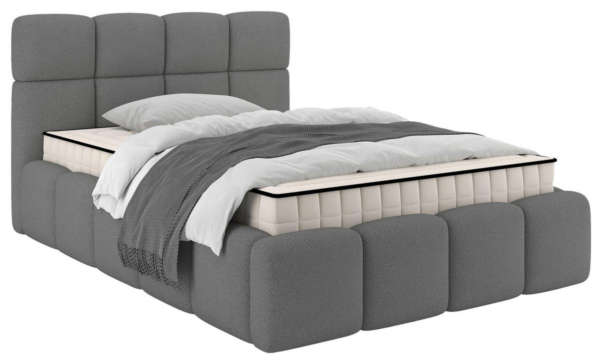 Polsterbett Cloudy M. Matratze Grau, Lf: 140x200 Cm - Grau, Trend, Holz/Holzwerkstoff (140/200cm) - Luca Bessoni