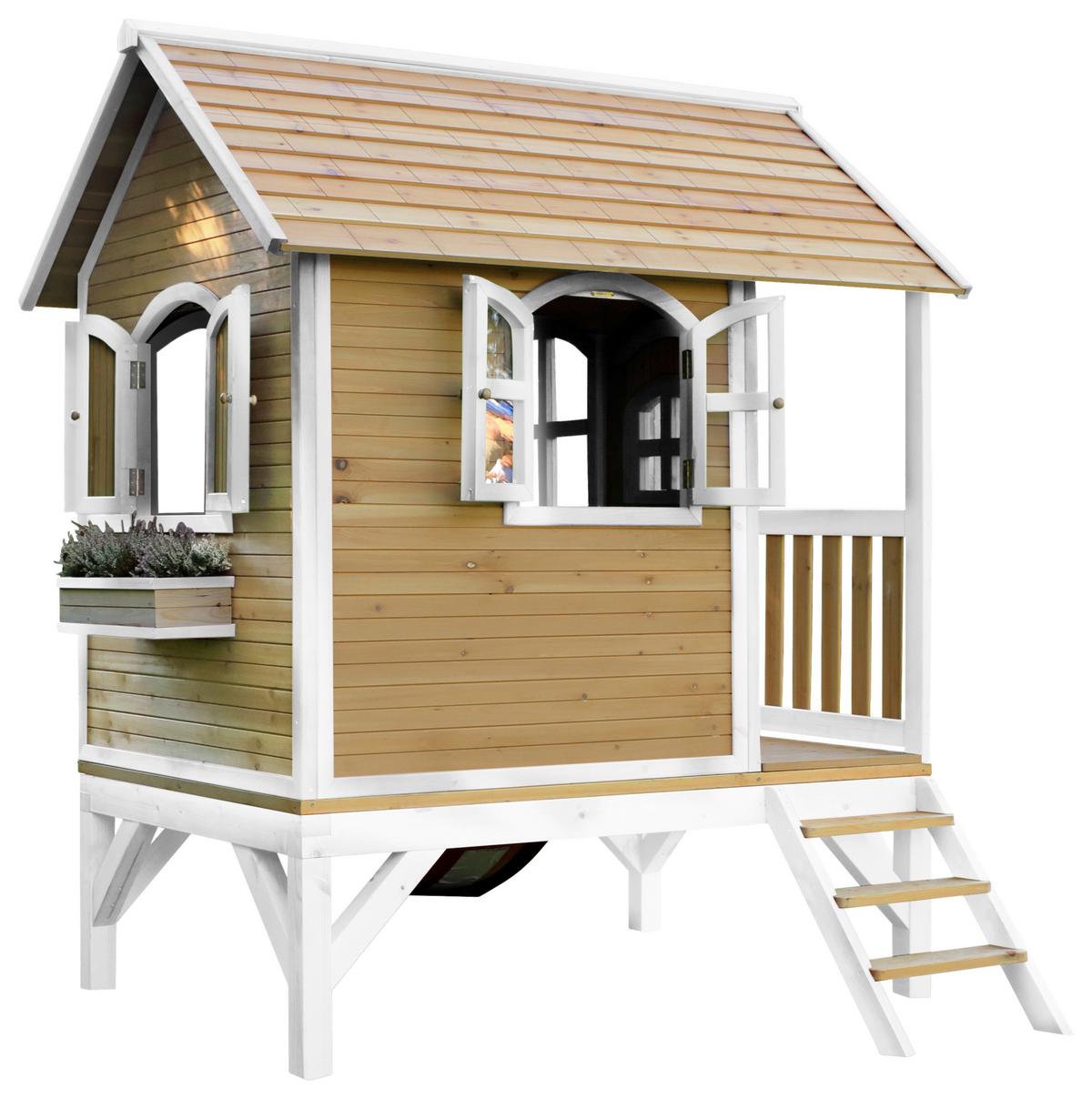 Spielhaus A030.036.21 - Rot/Braun, KONVENTIONELL, Holz (287/231/191cm) - Ambia Garden