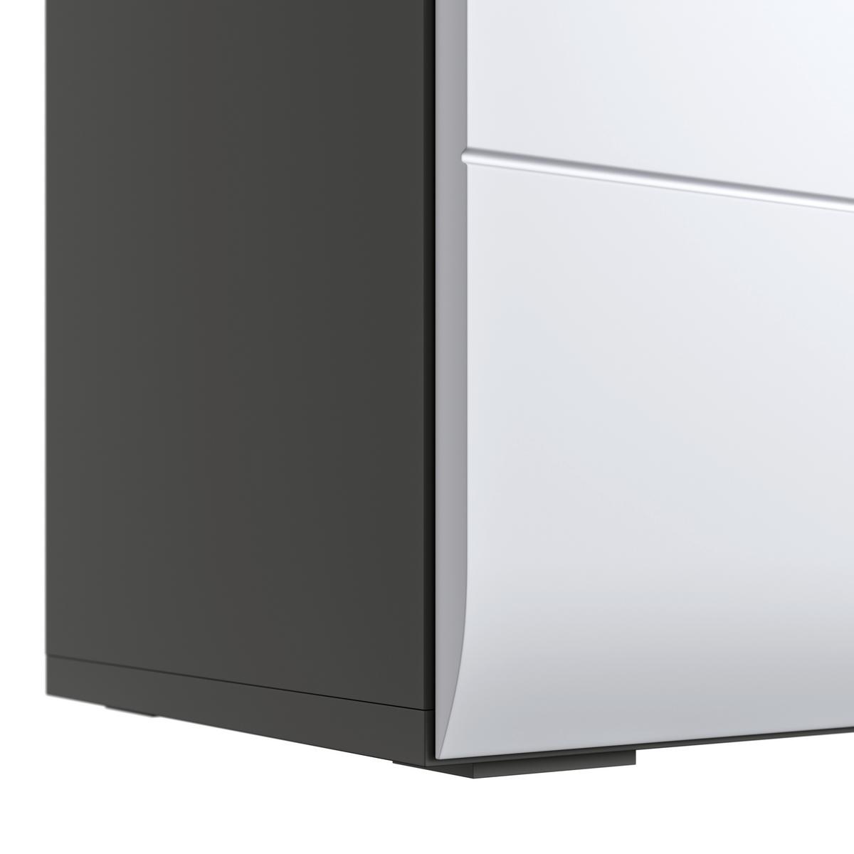 Badezimmer Unterschrank Pearl New Snol 112 BxH 40x77,4 cm - Anthrazit/Weiß, KONVENTIONELL, Holzwerkstoff (40/77,4/29,6cm)