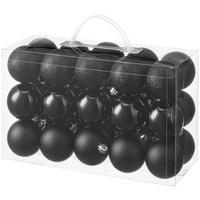 CHRISTBAUMKUGEL-SET Nadja, Schwarz, 30-teilig - Schwarz, KONVENTIONELL, Kunststoff (6cm) - Luca Bessoni