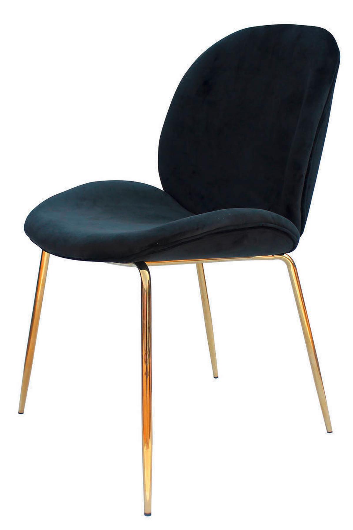 Sada stoličiek čierna - čierna/mosadzná, Modern, kov/plast (47/90/59cm)