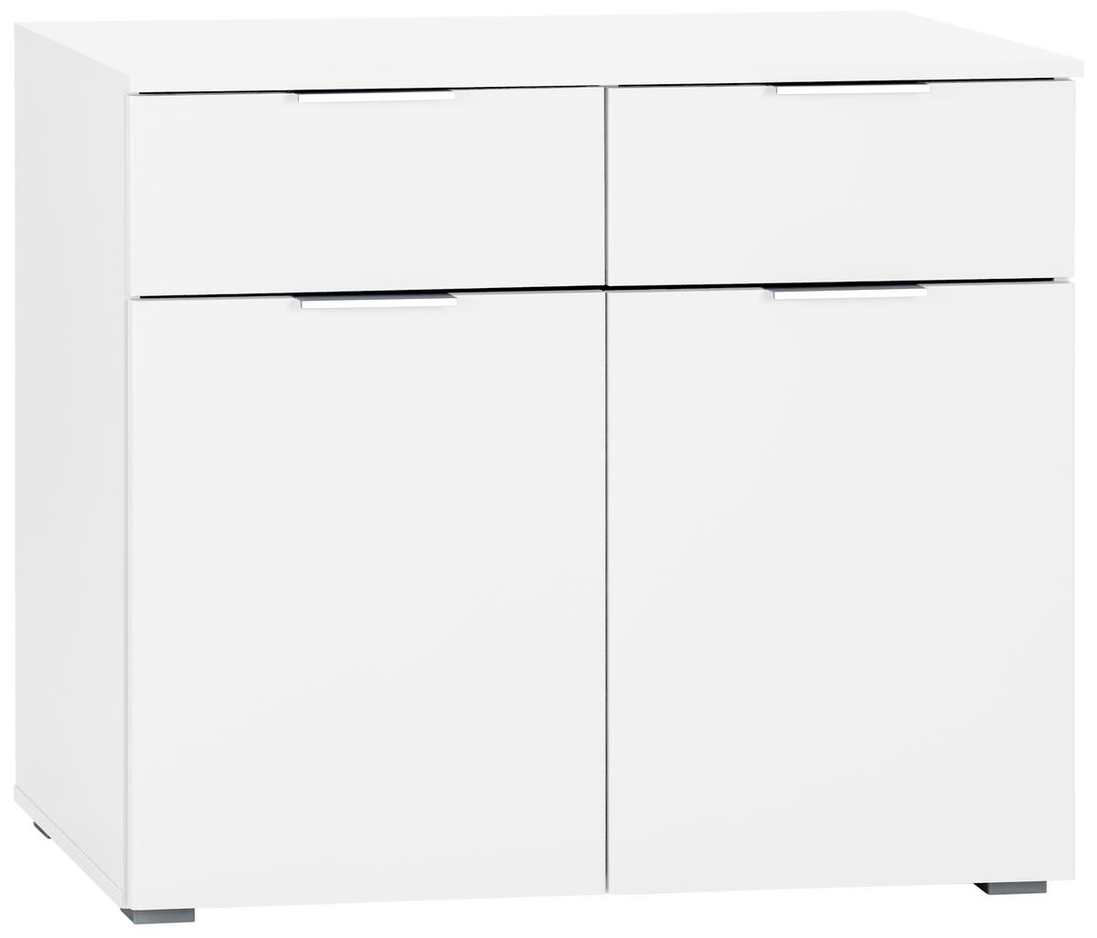 Kommode B: 93 Cm Alabama, Weiß - Alufarben/Weiß, MODERN, Holzwerkstoff (93/81/42cm) - Rauch Möbel