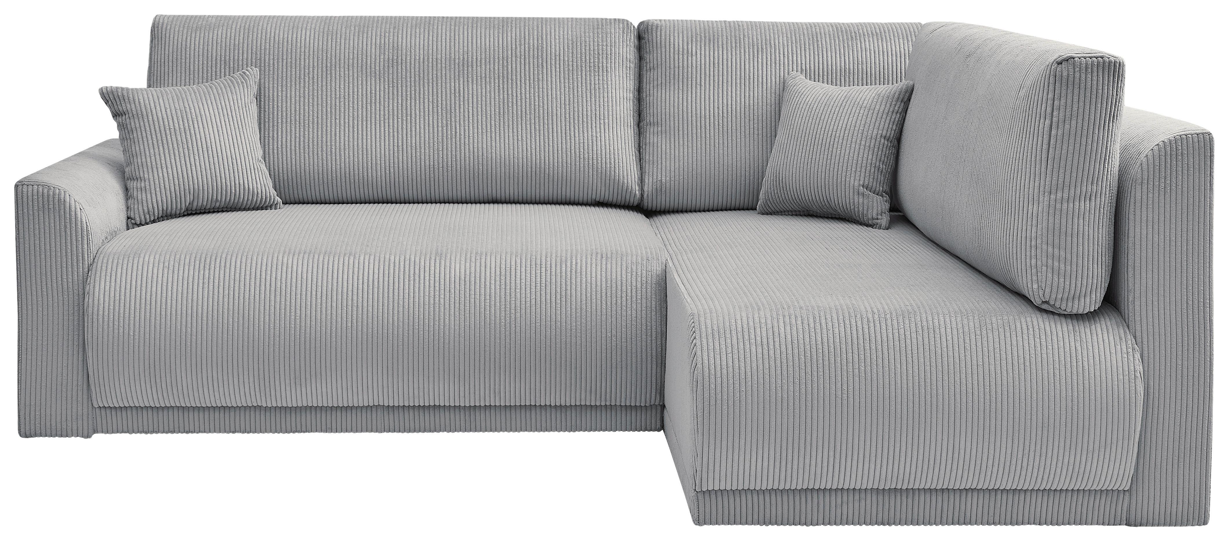 Rohová sedačka KIM L160, oboustranná, šedý manšestr - šedá/černá, Moderní, dřevo/textil (233/160cm)