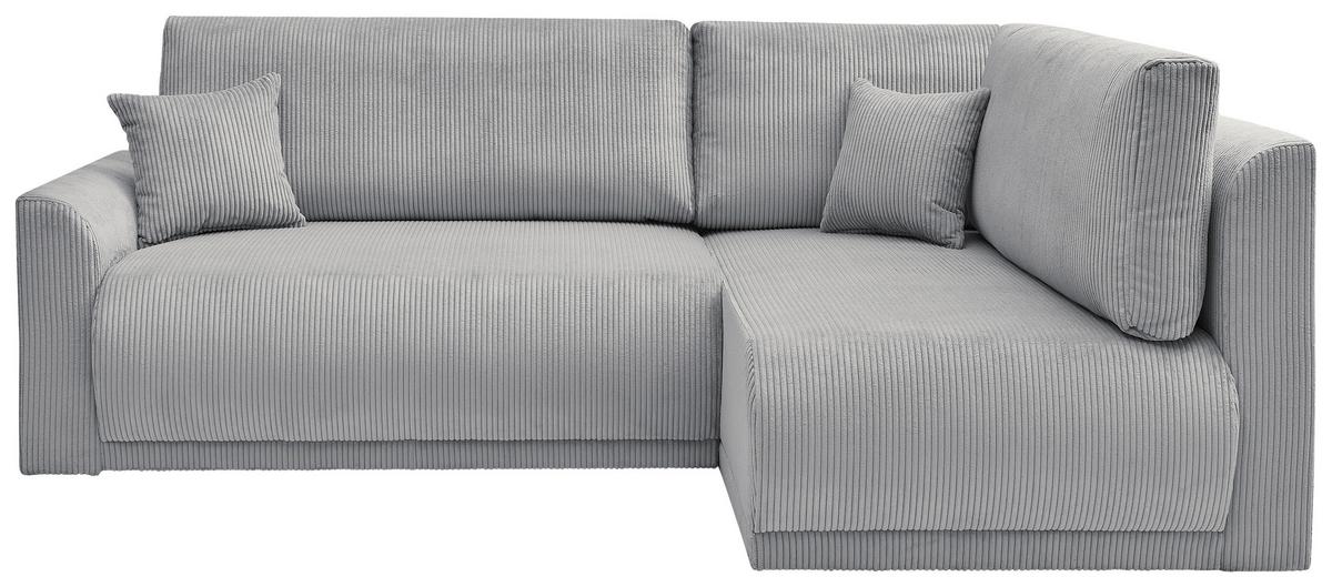 Rohová sedačka KIM L160, oboustranná, šedý manšestr - šedá/černá, Moderní, dřevo/textil (233/160cm)
