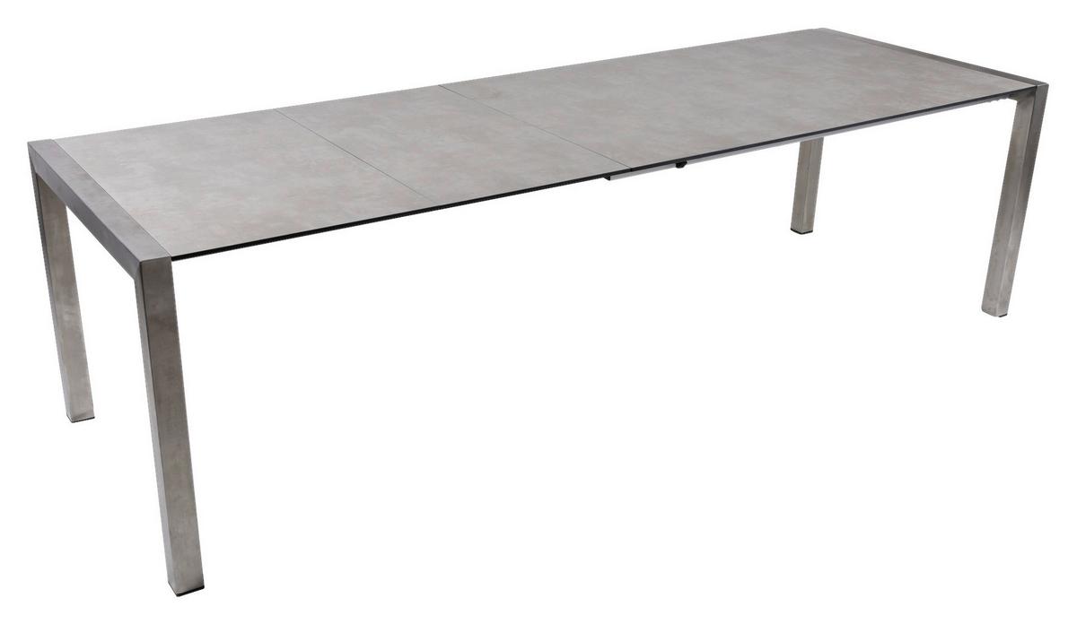 Ausziehtisch Sienna - Grau, Basics, Kunststoff/Metall (267/75/92cm) - Gardenson