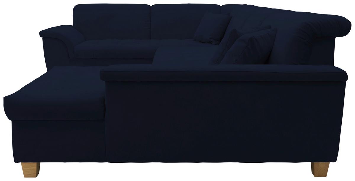 Wohnlandschaft Franzi Blau Mikrofaser - Eichefarben/Dunkelblau, KONVENTIONELL, Textil (206/344/162cm) - MID.YOU