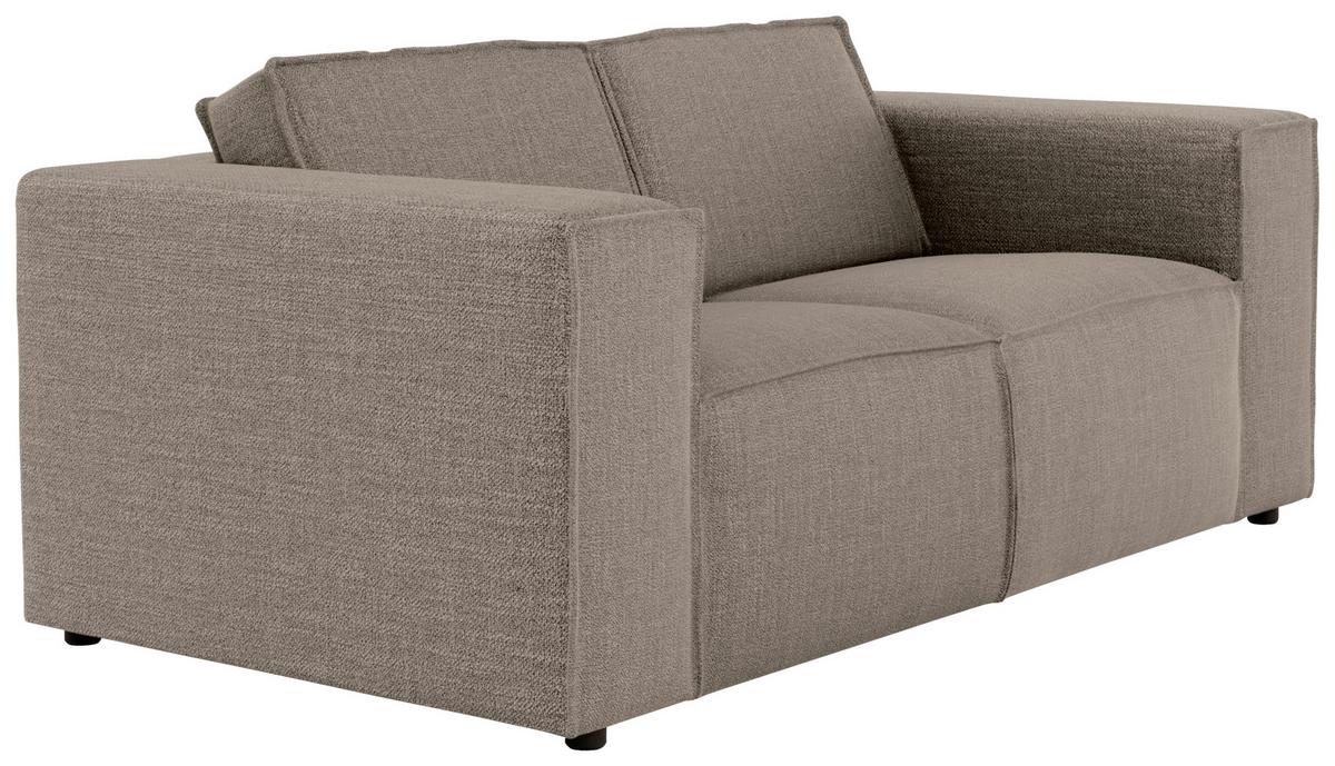2-sitzer-sofa Dice Taupe/grau - Taupe/Schwarz, MODERN, Textil (185/80/102cm) - MID.YOU