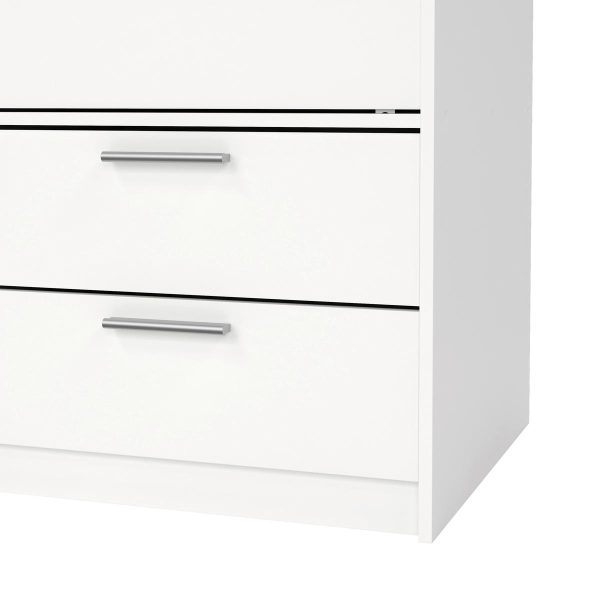 Schiebetürenschrank Line Weiß, B: 121,2 cm - Weiß, MODERN, Holzwerkstoff (121,2/200/60,3cm) - MID.YOU