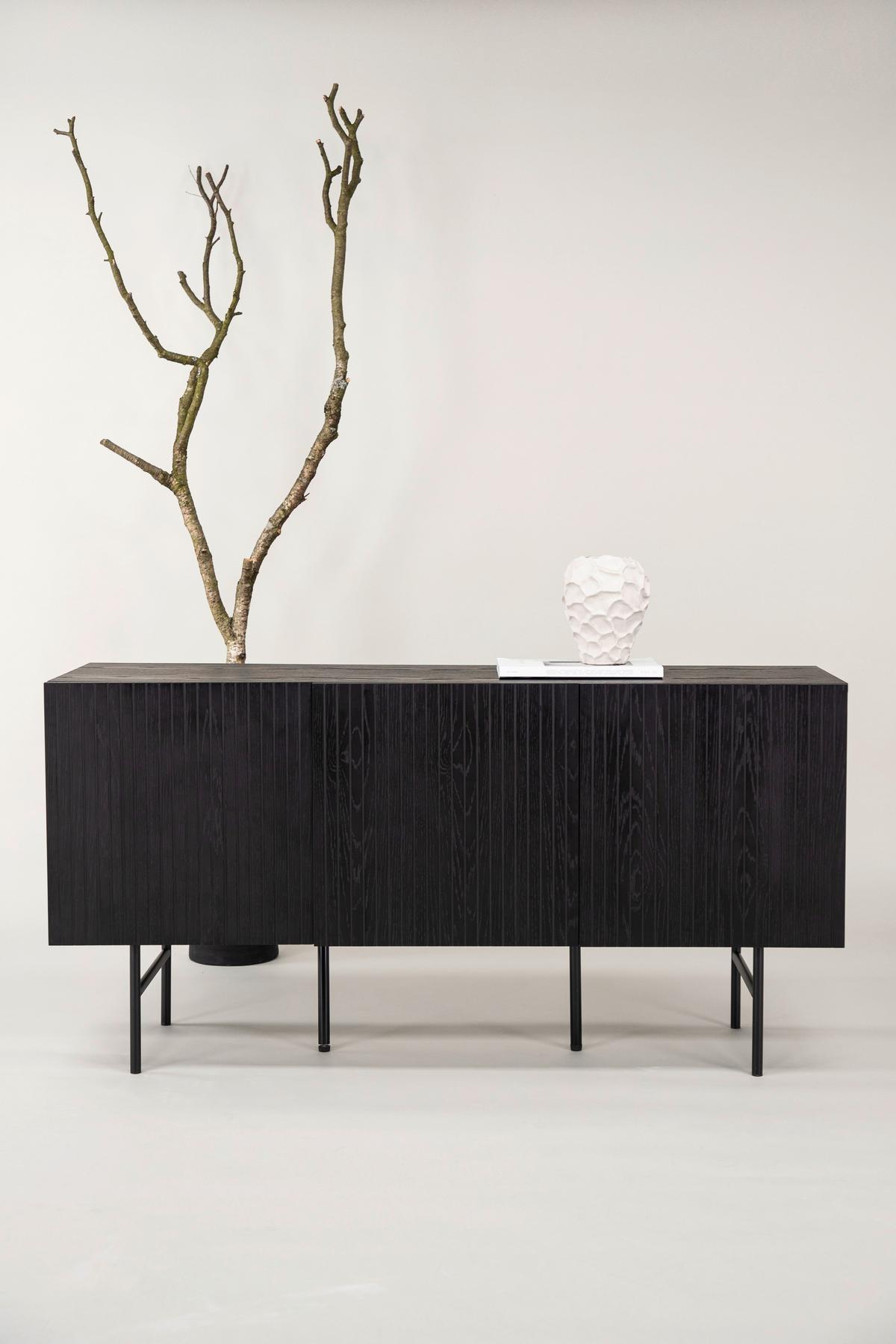 Sideboard Björkön - Schwarz, Design, Holzwerkstoff/Metall (150/75/42cm) - Livetastic