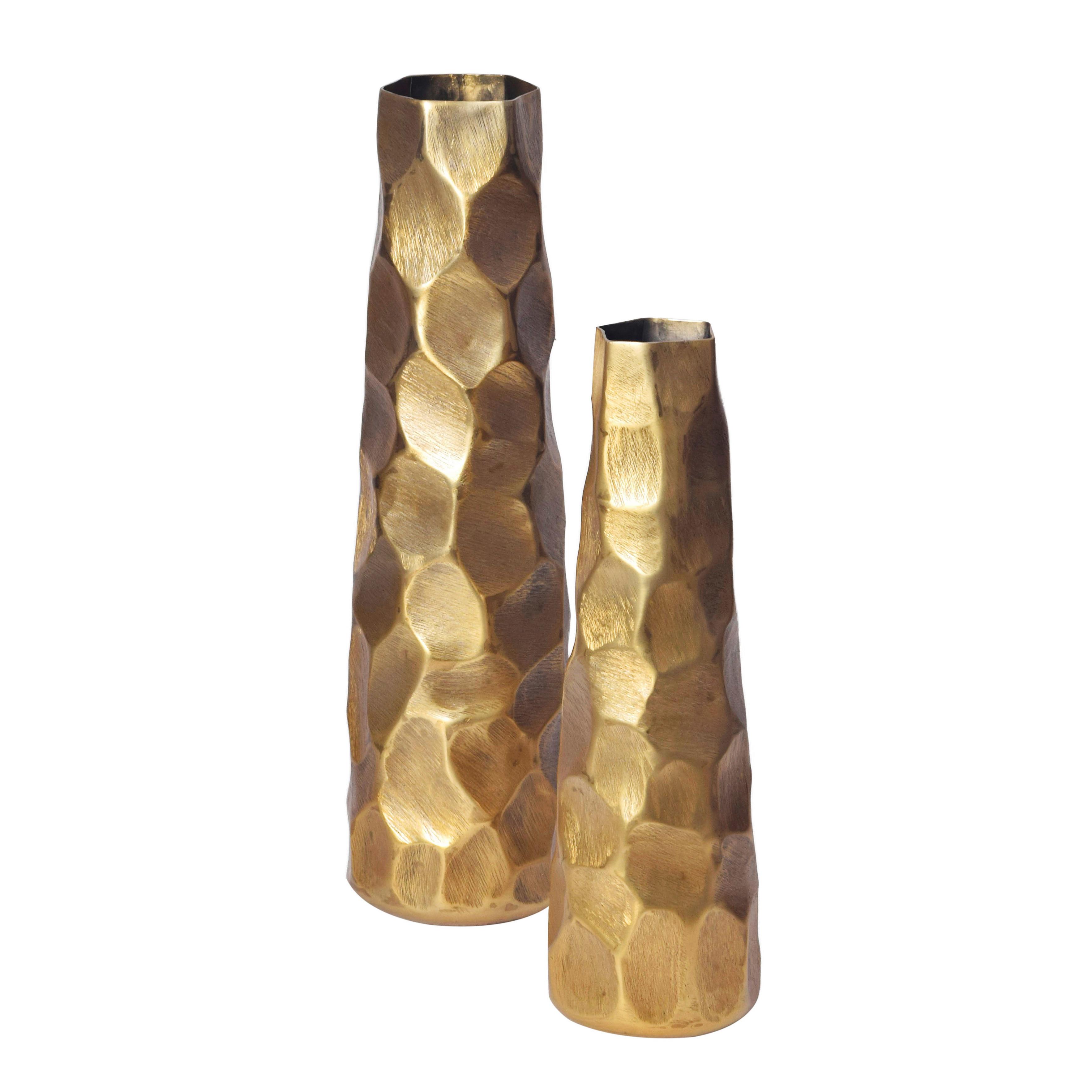 Dekovase 2er Set Goldfarben B: 15 cm
