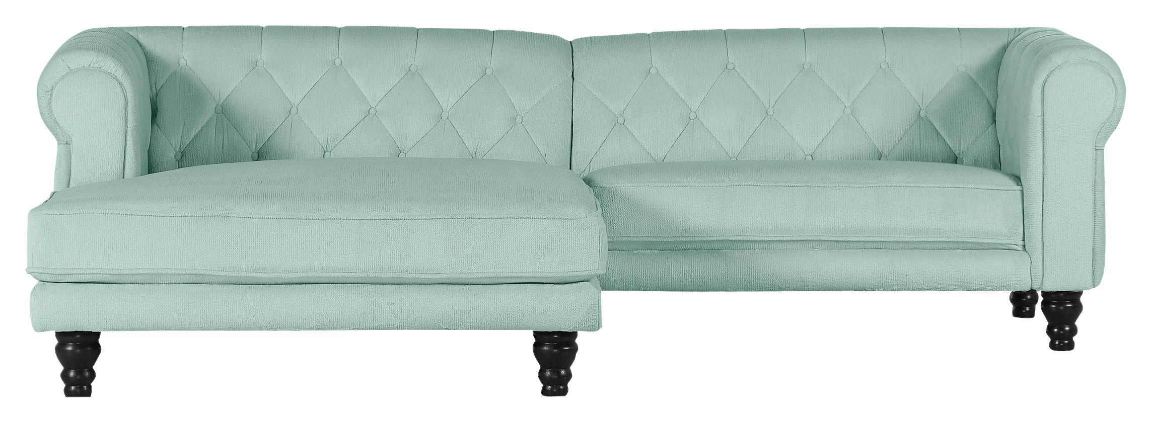 Ecksofa Junte Mintgrün S: 160x260 cm - Dunkelbraun/Mintgrün, Design, Textil (160/260cm) - MID.YOU