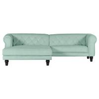 Ecksofa Junte Mintgrün S: 160x260 cm - Dunkelbraun/Mintgrün, Design, Textil (160/260cm) - MID.YOU