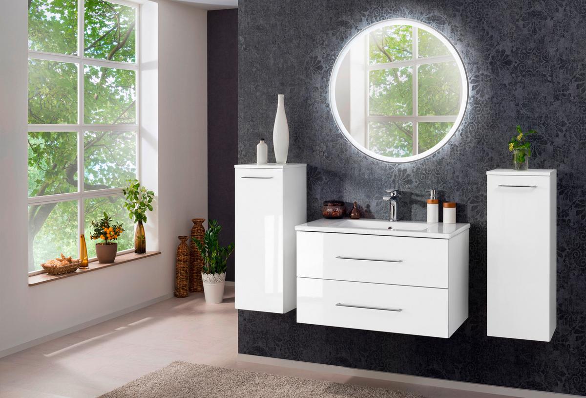 Hängender Midischrank B.perfekt B: 30,5 cm Weiß - Weiß, MODERN, Glas/Holzwerkstoff (30,5/81/32cm) - MID.YOU