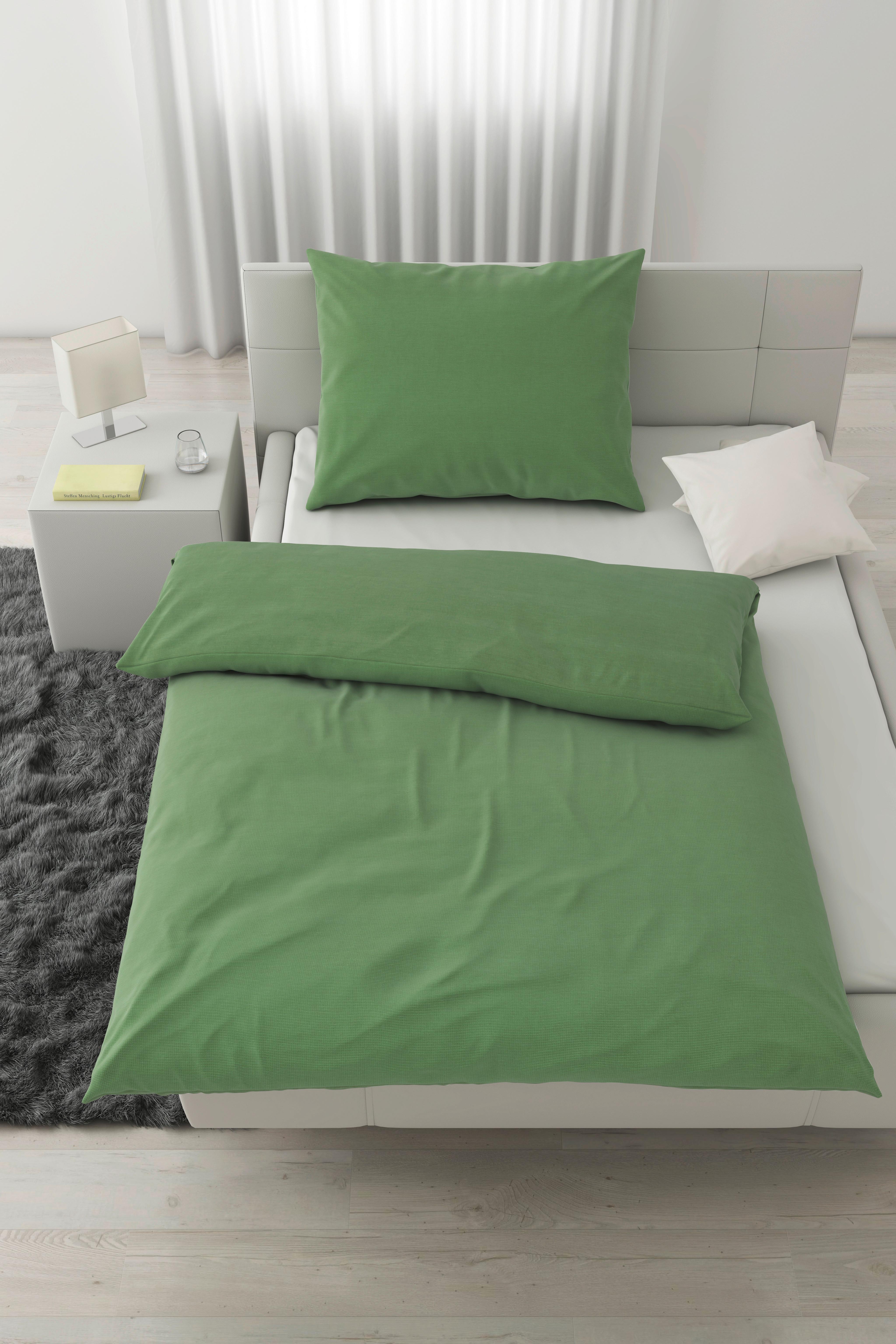 POVLEČENÍ Waffel, 140/200cm, zelená - zelená, Moderní, textil (140/200cm) - Modern Living