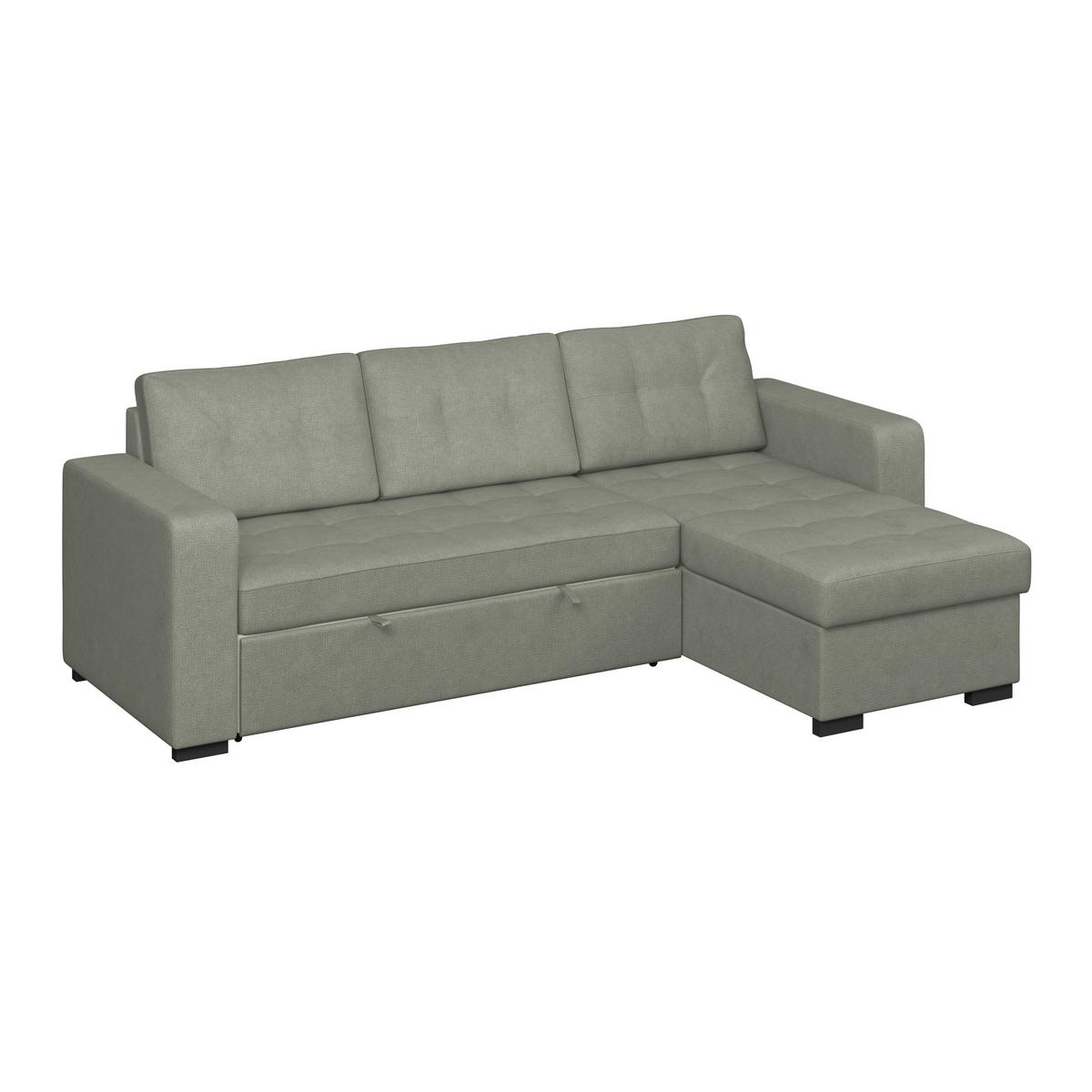 Ecksofa Turin Grün, 239x160cm - Dunkelgrün, Trend, Holz/Textil (239/160cm)