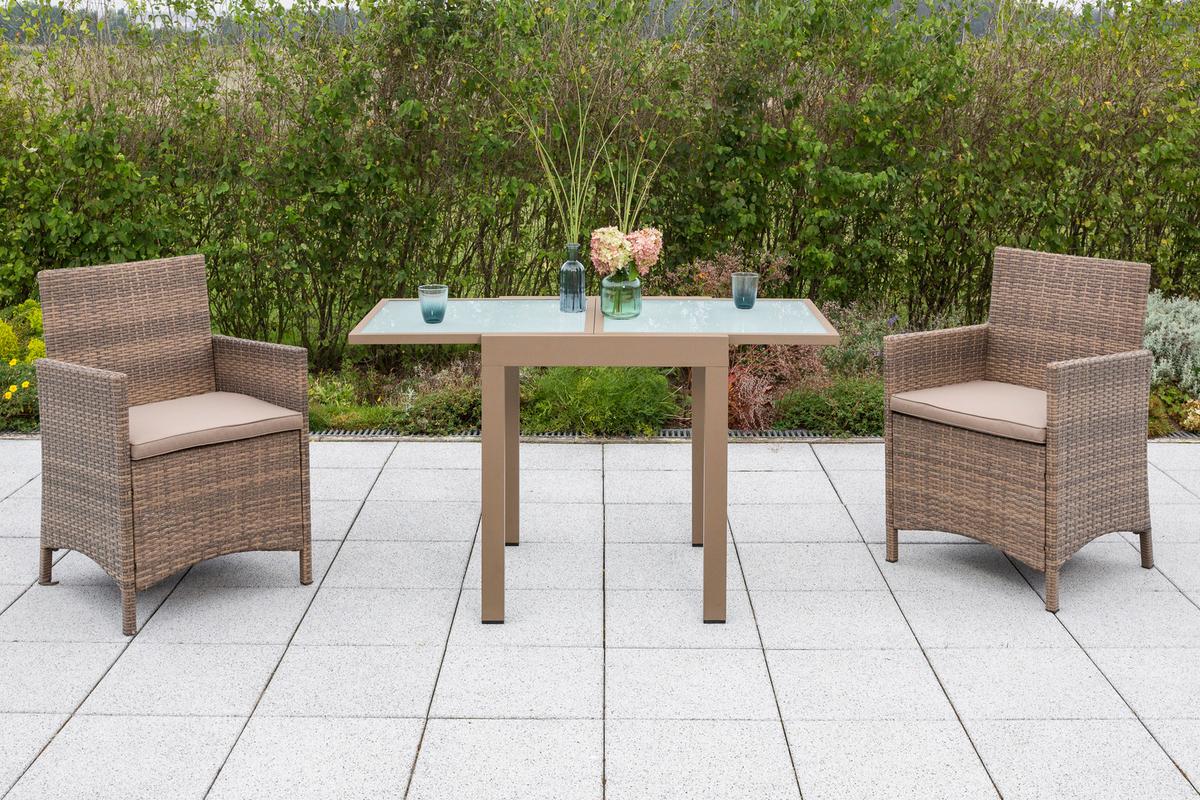 Gartenset Treviso - Naturfarben, MODERN, Kunststoff/Metall - Gardenson