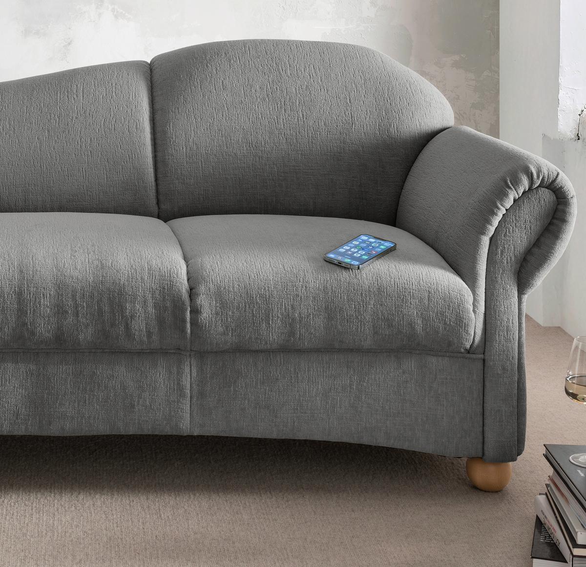 Ottomane Torello Graubraun B: 190cm - Wildeiche/Graubraun, KONVENTIONELL, Textil (190/84/86cm) - Livetastic