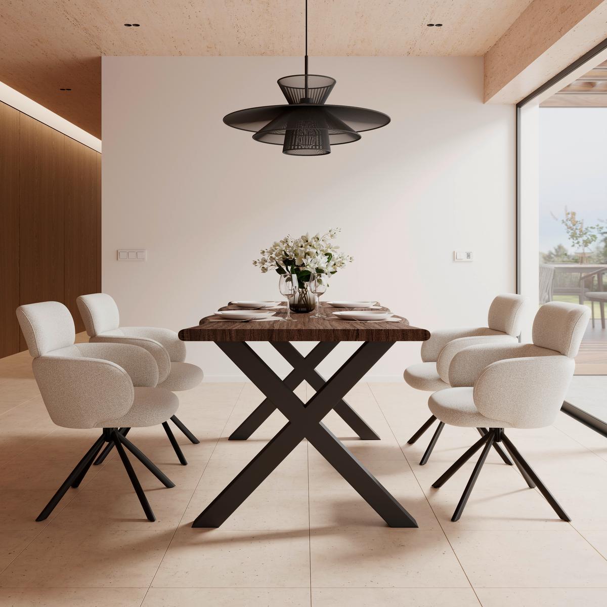 STOLIČKA S PODRÚČKAMI LIORA - čierna/krémová, Modern, kov/textil (58/84/61cm) - Bessagi Home